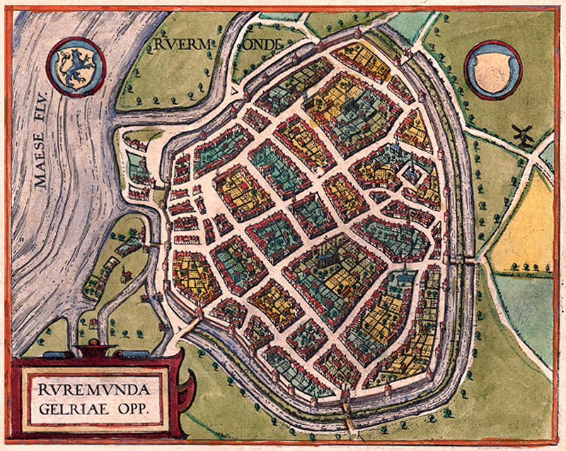 Roermond 1590 Braun en Hogenberg